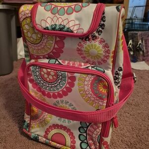 Thirty-One Pink and Yellow Patterned Travel Bag